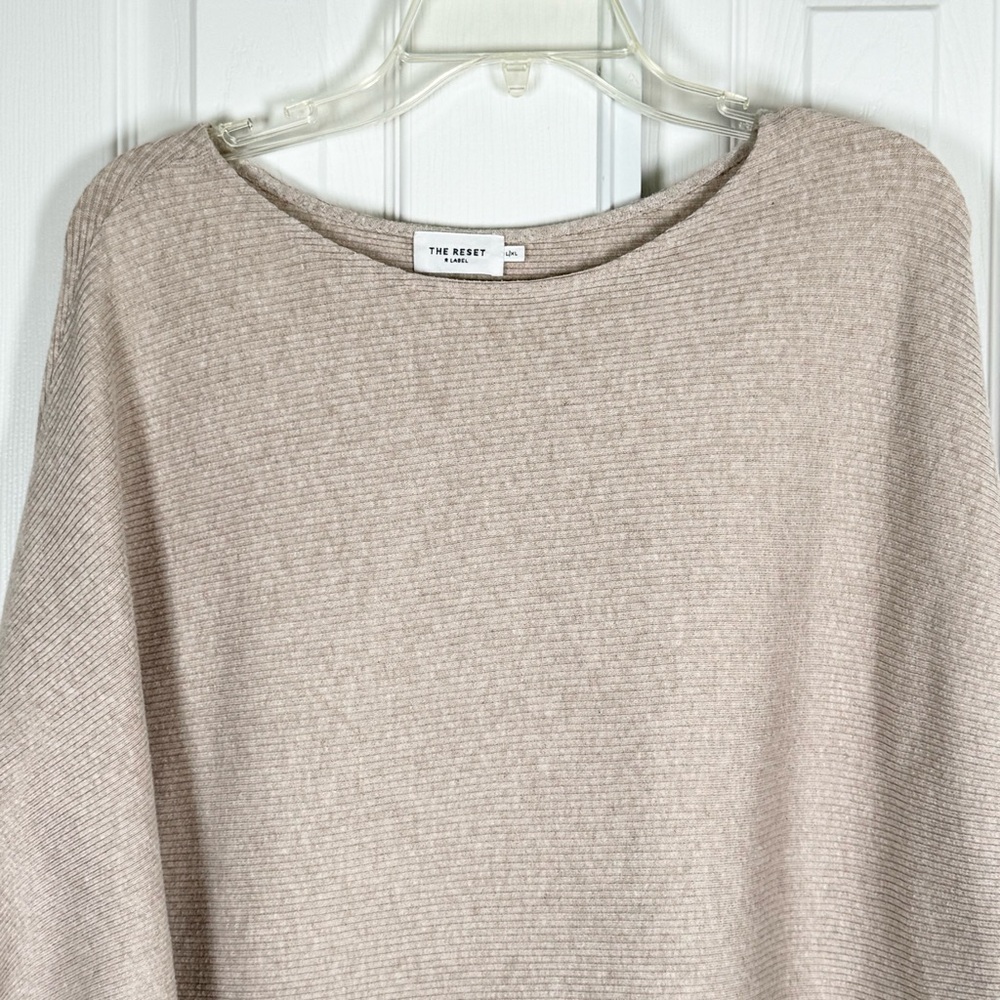 The Reset R Label Ribbed Pullover Linen Blend Top Sweater Size XL - Picture 2 of 13